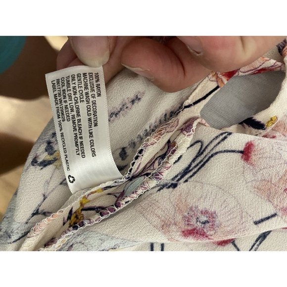 Knox rose Women's Shrug Poncho Pink Floral lightweight flowy Size XS - Picture 8 of 11